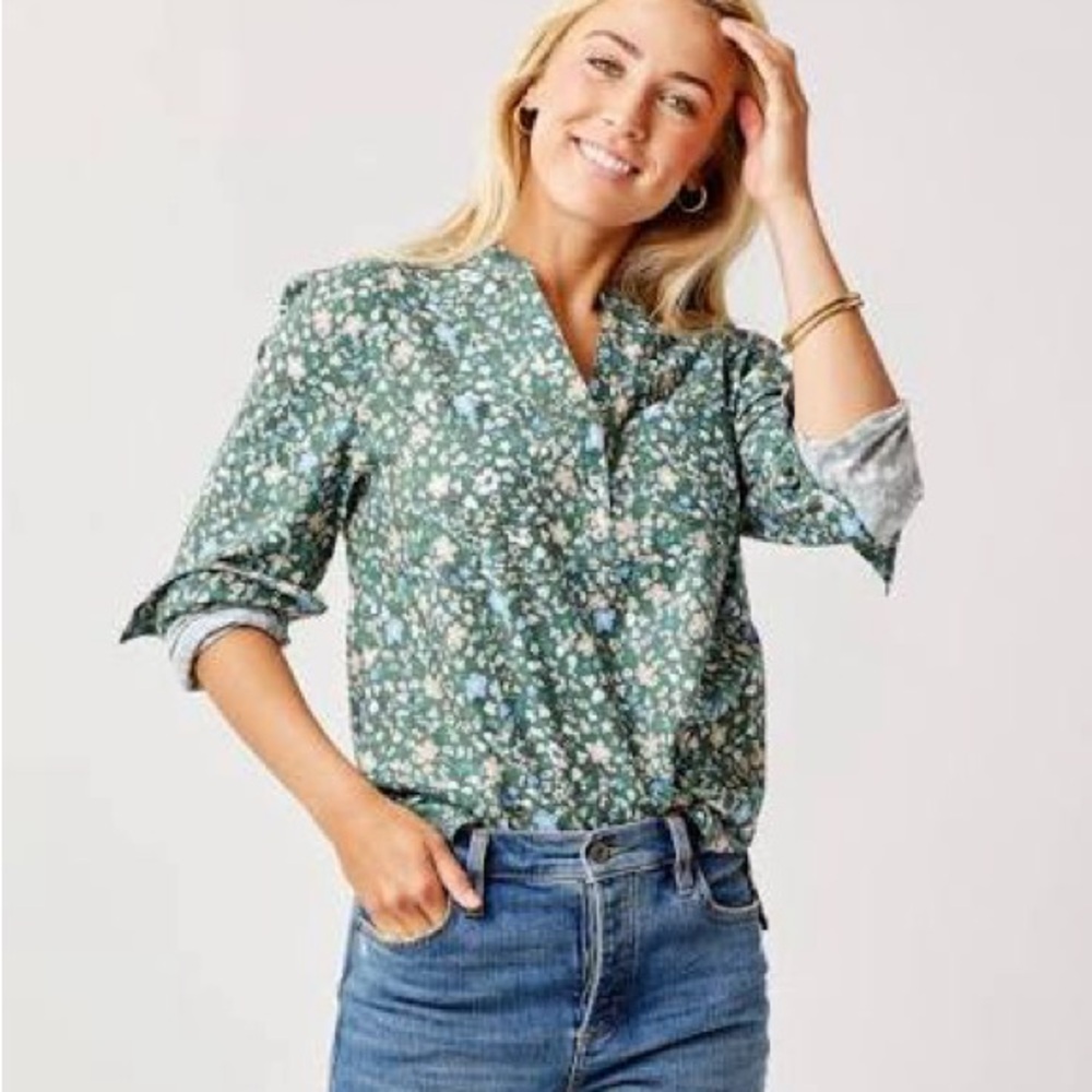 Carve Designs Dylan Twill Shirt Cilantro